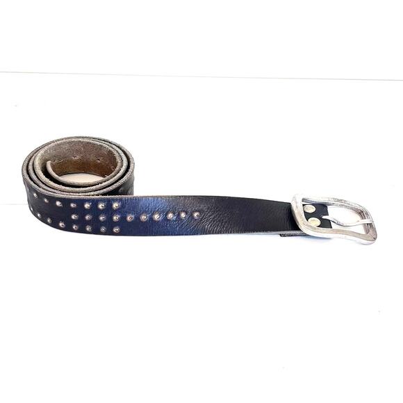 Vintage Lucky Brand Boho Leather Mens Belt Size 38 Brown Distressed Ranch Rodeo - Picture 1 of 6